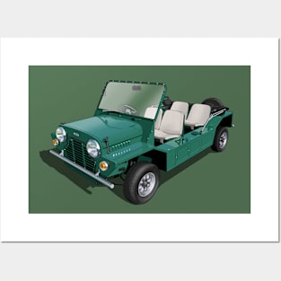 Austin Mini Moke in green Posters and Art